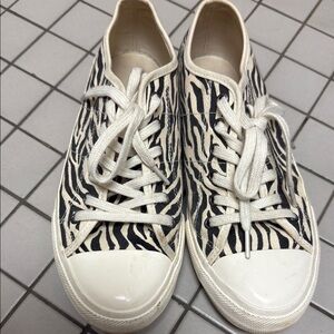 American Eagle Women’s 7 Zebra Print Canvas Sneakers